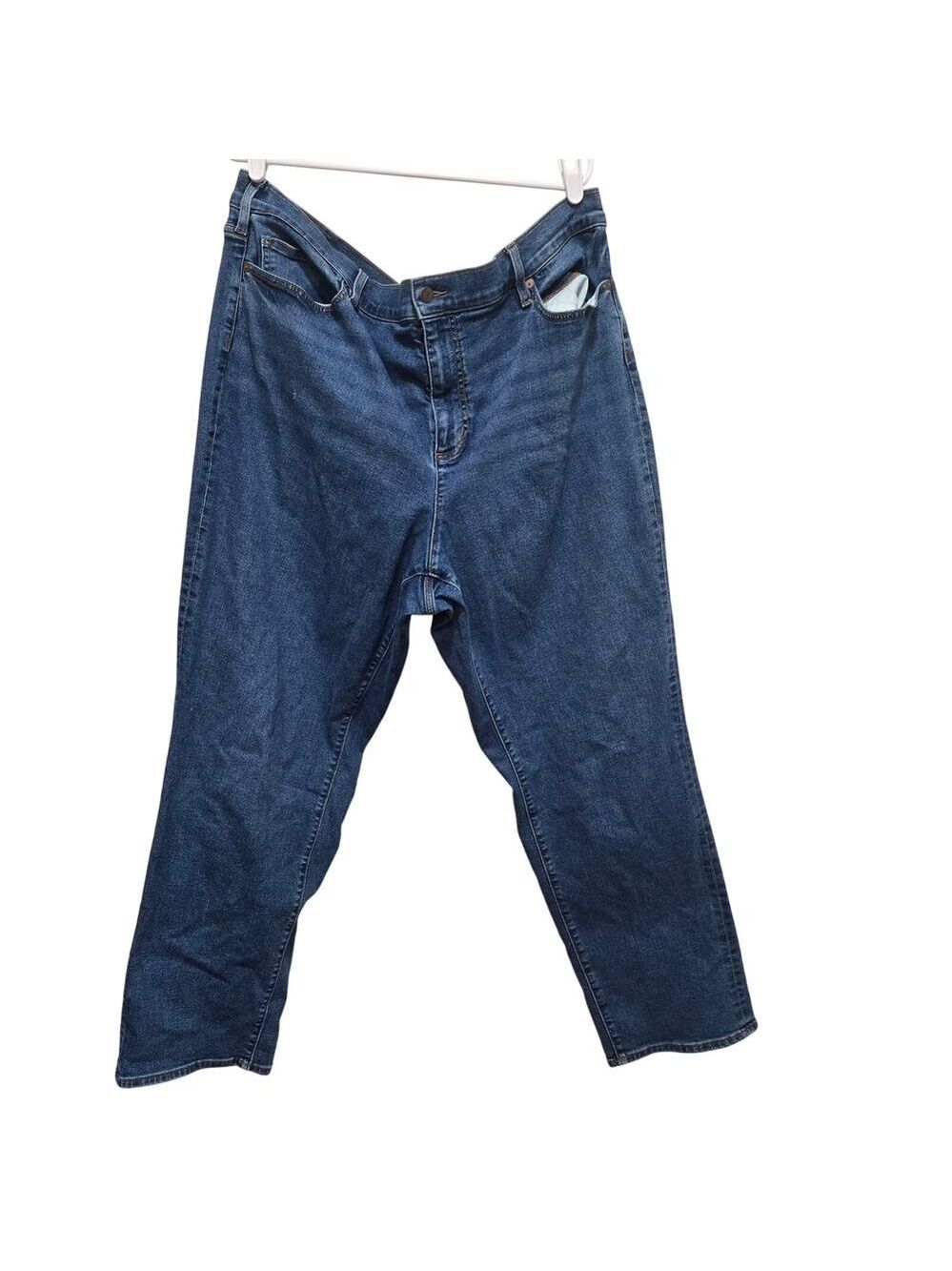 Lands' End 24W Blue Straight Leg Stretch Jeans Plus Size